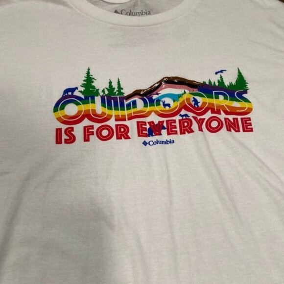 Columbia Mens White Outdoors For Everyone Graphic T-Shirt Large 100% Cotton - Picture 8 of 9